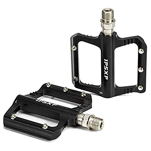 Mountain Bike Pedal : GPWDSN Bicycle Pedals, Pedals Mountain Road Bicycle Flat Pedal, with 10 Anti-Skid Pins -Universal Lightweight Aluminum Alloy Platform Pedal for BMX / MTB Bike 9 / 16