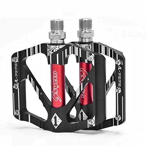 Mountain Bike Pedal : GRTE Mountain Bike Pedals, 9 / 16" Aluminium Pedals Perrin Bearings Ultralight Pedals Extra Large Pedals Cycling Accessories, Black