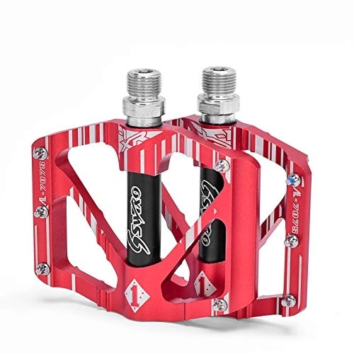 Mountain Bike Pedal : GRTE Mountain Bike Pedals, 9 / 16" Aluminium Pedals Perrin Bearings Ultralight Pedals Extra Large Pedals Cycling Accessories, Red
