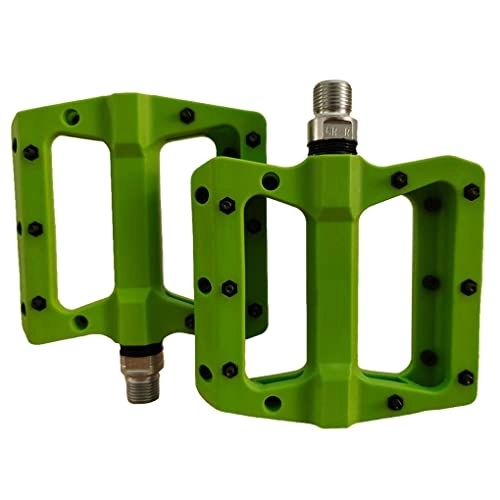 Mountain Bike Pedal : Guangcailun Pack of 2 Pedals Nylon Road Mountain Bike Pedal 9 / 16 Inch Cycle Sealed Cycling Biking Support Platform Cleat, Green