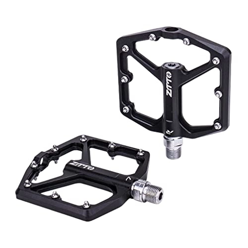 Mountain Bike Pedal : Guangcailun ZTTO JT07 1 Pair Alloy Pedal 32 Spikes Anti-slip Solid Color Mountain Bike Pedals Outdoor Replace Cycle Parts, Black