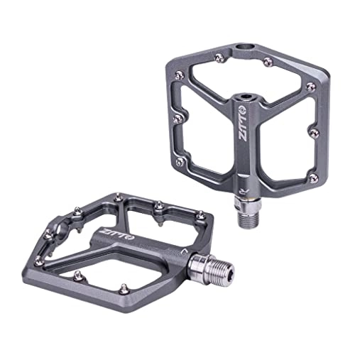 Mountain Bike Pedal : Guangcailun ZTTO JT07 1 Pair Alloy Pedal 32 Spikes Anti-slip Solid Color Mountain Bike Pedals Outdoor Replace Cycle Parts, Silver Grey