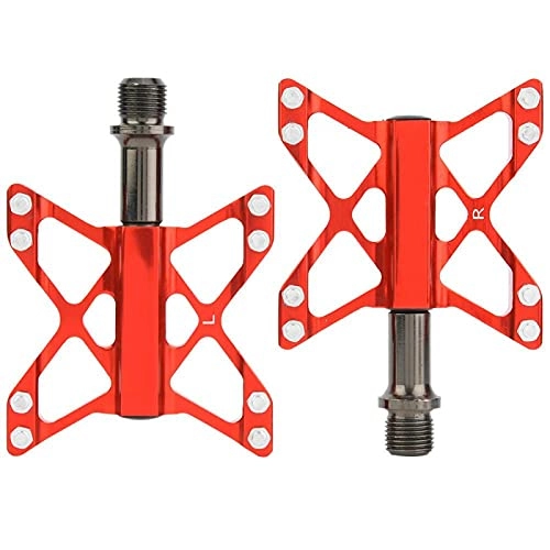 Mountain Bike Pedal : Gugxiom One Pair Aluminium Alloy Mountain Road Bike Lightweight Pedals Bicycle Replacement(red)
