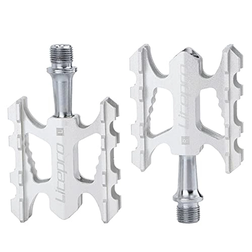 Mountain Bike Pedal : GUODUN Durable Aluminum Alloy Non-slip Sealed Bearing MTB Road Bike Pedals Cycling Accessories Bike Parts Bicycle Pedal(silver)