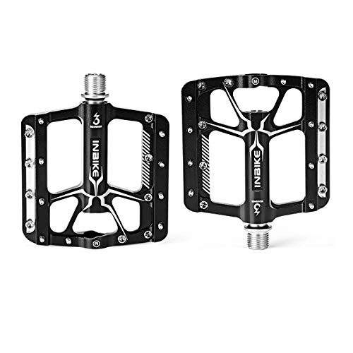 Mountain Bike Pedal : Guyuexuan Bike Pedals - Aluminum CNC 3 Bearing Mountain Bike Pedals - Road Bike Pedals with 18 Anti-skid Pins - Lightweight Bicycle Platform Pedals - Universal 9 / 16" Pedals for BMX / MTB Bike, City Bike