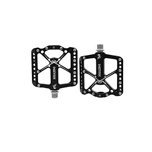 Mountain Bike Pedal : Guyuexuan Mountain Bike Pedals, Ultra Strong Colorful CNC Machined 9 / 16" Cycling Sealed 3 Bearing Pedals, The latest style, and durable (Color : Black)