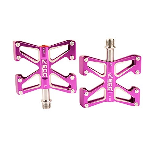 Mountain Bike Pedal : Guyuexuan Mountain Bike Pedals, Ultra Strong Colorful CNC Machined 9 / 16" Cycling Sealed 3 Bearing Pedals The latest style, and durable (Color : Purple)