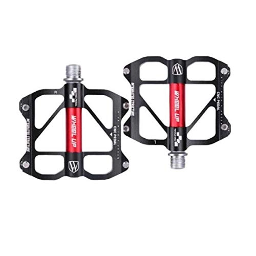 Mountain Bike Pedal : Guyuexuan Mountain Bike Pedals, Ultra Strong Colorful Cr-Mo CNC Machined 9 / 16 Cycling Sealed 3 Bearing Pedals The latest style, and durable (Color : Black red)