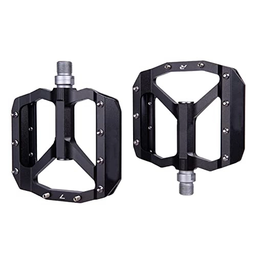 Mountain Bike Pedal : GXXDM Bike Pedals Aluminium Cycling Flat Pedals Hybrid Pedals Antiskid Durable BMX MTB Mountain Road City Junior Kid Delivery within 5-15 Days, Black