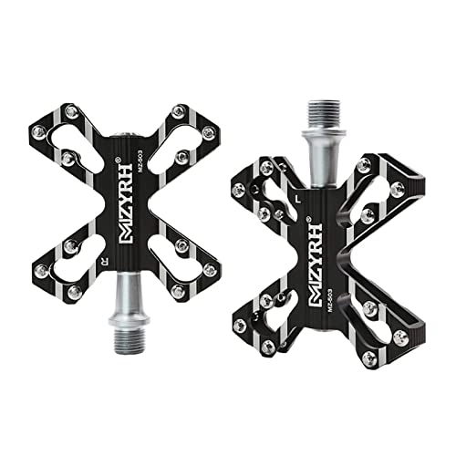 Mountain Bike Pedal : HAIBING 503 Road MTB Mountain Bike 3Bearing Pedal CNC Machined Aluminum Alloy Ultralight Pedals Replacement upgrade accessories (Color : A)