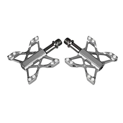 Mountain Bike Pedal : HAIK Bicycle Pedals Mountain Bike Structure Chrome-molybdenum Steel Light Folding Bikes Road Bike Pedals Mountain Bike Pedal (Color : Silver)