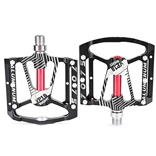 Mountain Bike Pedal : Halllo Mountain Bicycle Pedals Aluminum Antiskid Durable Bicycle Cycling 3 Bearing Pedals for Leisure BMX Road Bike