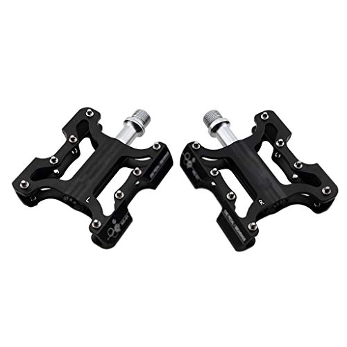 Mountain Bike Pedal : HAOHAOWU Bicycle Pedals, Bearings Universal Road Mountain Bike Pedal Aluminum Alloy Non-Slip Pedal Bicycle Accessories, black
