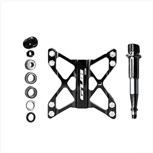 Mountain Bike Pedal : Haoyushangmao Bicycle Pedals Aluminum Alloy Pedals 2 / Package Comfortable Black (Color : Black)