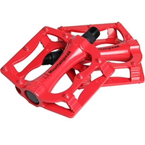 Mountain Bike Pedal : Haoyushangmao Bicycle Pedals Aluminum Alloy Pedals 2 / Package Comfortable Five Colors To Choose From (Color : Red)