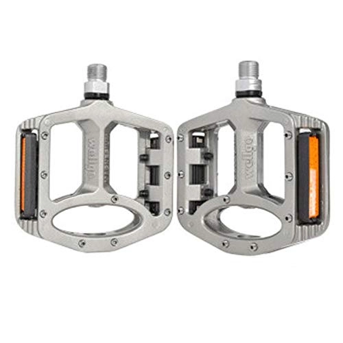 Mountain Bike Pedal : Haoyushangmao Bicycle Pedals Aluminum Alloy Pedals 2 / Package Comfortable Five Colors To Choose From. (Color : Silver)