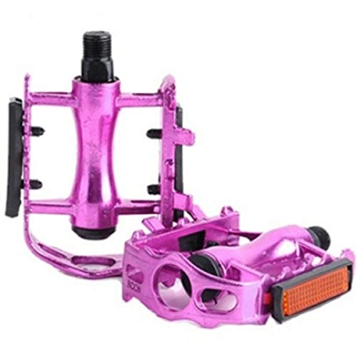 Mountain Bike Pedal : Haoyushangmao Bicycle Pedals Aluminum Alloy Pedals 2 / Package Comfortable Four Colors To Choose From (Color : Purple)