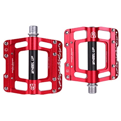 Mountain Bike Pedal : Haoyushangmao Bicycle Pedals Aluminum Alloy Pedals 2 / Package Comfortable Four Colors To Choose From (Color : Red)