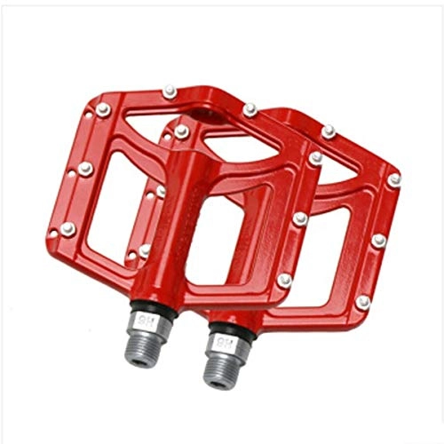Mountain Bike Pedal : Haoyushangmao Bicycle Pedals Aluminum Alloy Pedals 2 / Package Comfortable Seven Colors To Choose From. (Color : Red)