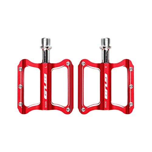 Mountain Bike Pedal : Haoyushangmao Bicycle Pedals Aluminum Alloy Pedals 2 / Package Comfortable Three Colors Available (Color : Red)
