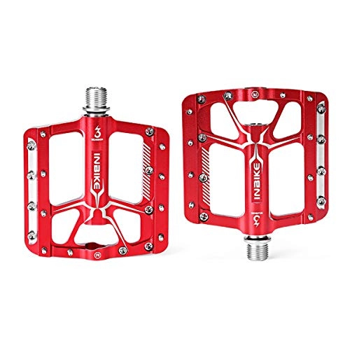 Mountain Bike Pedal : Haoyushangmao Bike Pedals - Aluminum CNC 3 Bearing Mountain Bike Pedals - Road Bike Pedals with 18 Anti-skid Pins - Lightweight Bicycle Platform Pedals - Universal 9 / 16" Pedals for BMX / MTB Bike, City