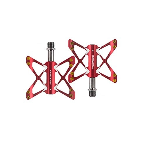 Mountain Bike Pedal : Haoyushangmao Mountain Bike Pedals, Ultra Strong Colorful CNC Machined 9 / 16" Cycling Sealed 3 Bearing Pedals, Simple Butterfly Design The latest style, and durable (Color : Red)