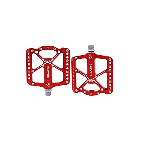 Mountain Bike Pedal : Haoyushangmao Mountain Bike Pedals, Ultra Strong Colorful CNC Machined 9 / 16" Cycling Sealed 3 Bearing Pedals, The latest style, and durable (Color : Red)