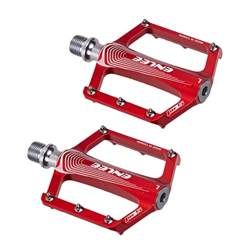 Mountain Bike Pedal : Happyyami 2pcs Bicycle Pedal Mountain Bike Pedals Anti-slip Bike Pedal Bicycle Accessories Off Road Accessories Treadle Pedal Rear Pedal Small Wheel Diameter Aluminum Alloy Body Red Bearing