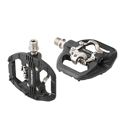 Mountain Bike Pedal : Harilla Bicycle Mountain Bike Pedals with SPD Cleats Aluminum 3-Sealed Bearing Dual Sided MTB Bike Parts Clipless Pedals
