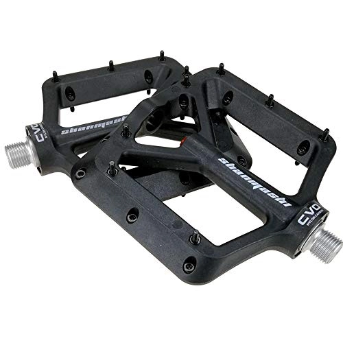 Mountain Bike Pedal : HBRT Sports Lightweight Mountain Bike Pedals 9 / 16 Inch Flat Platform Non-Slip with Bearing Kits for Downhill Dirt BMX MTB Road Bicycle