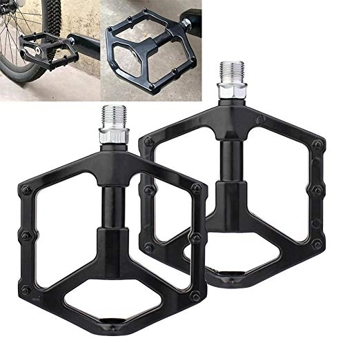 Mountain Bike Pedal : HCHD Bicycle Pedals Aluminum Alloy Integrated Molding Ultralight Wide Pedal Non-slip Bearing MTB Road Bike Platform Pedal