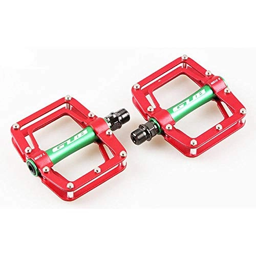 Mountain Bike Pedal : HDHL GUB CNCaluminum alloy mountain bikeMTBpedal road bikeDUsealed bearing bicycle pedal pedal parts010-Red