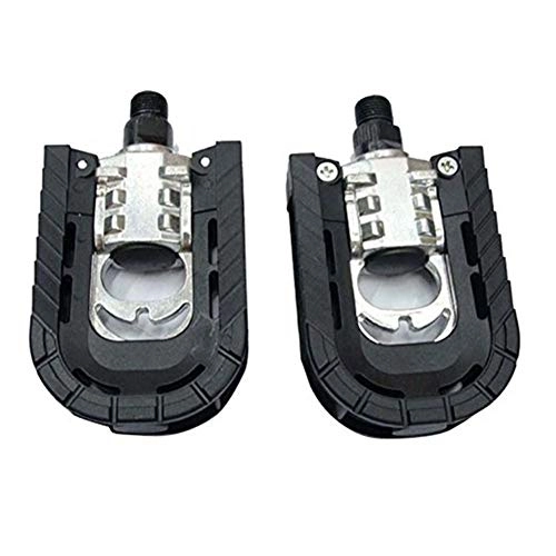 Mountain Bike Pedal : HDHUIXS Reliable Universal Aluminum Alloy Mountain Bike Bicycle Folding Pedals Non- slip Bicycle Accessories Folding bike pedal Folding pedals Safety (Color : Black)