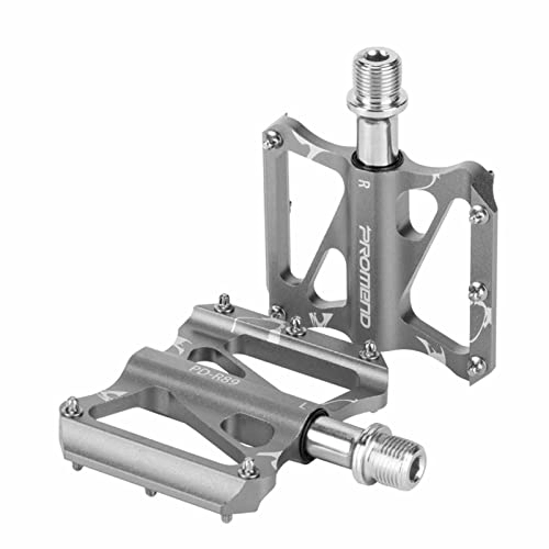 Mountain Bike Pedal : HEIMP Bicycle, Mountain Cycling Bike Aluminum Anti-Slip Durable Sealed Bearing Axle for Mountain Bike Road Bicycle Pedals (Color : Silver)
