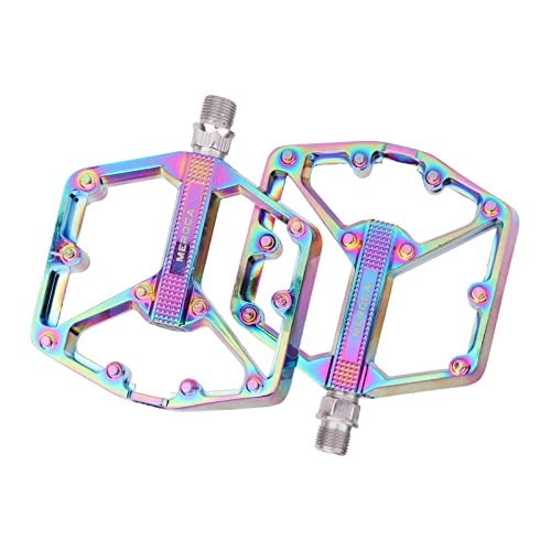 Mountain Bike Pedal : Hellery Mountain Bike Pedals Aluminium Alloy Bicycle Platform Pedals for BMX MTB 9 / 16" (1Pair) - Colorful