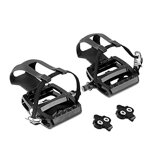 Mountain Bike Pedal : HEPINGJIANGENBO Spin Bike Pedals Indoor Cycling Pedals Dual Platform Bike Pedals Compatible with Shimano SPD (Black, M181.5BC9 / 1624T Head)