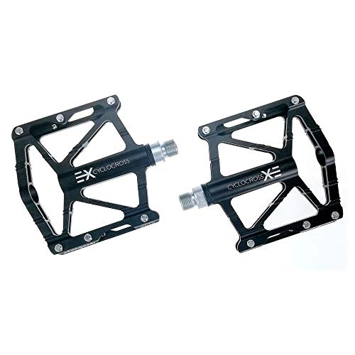 Mountain Bike Pedal : Heqianqian Bicycle Pedal Mountain Bike Pedals 1 Pair Aluminum Alloy Antiskid Durable Bike Pedals Surface For Road BMX MTB Bike 2 Colors (SMS-EX) Suitable for Outdoor Riding (Color : Black)