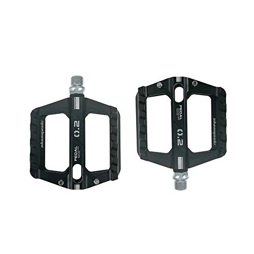 Mountain Bike Pedal : Heqianqian Bicycle Pedal Mountain Bike Pedals 1 Pair Aluminum Alloy Antiskid Durable Bike Pedals Surface For Road BMX MTB Bike 4 Colors (SMS-0.2) Suitable for Outdoor Riding (Color : Black)