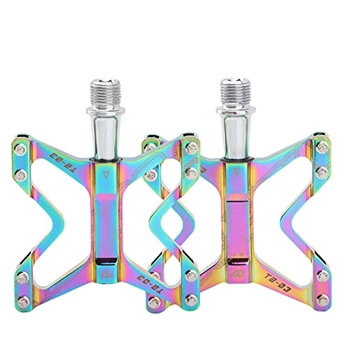 Mountain Bike Pedal : HFF Bicycle Pedals, Ultralight Aluminum Alloy Mountain Bike Pedals DU Spindle 14mm Screw Thread Spindle, Anti-skid and Stable