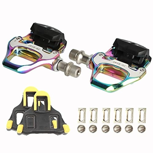 Mountain Bike Pedal : HGUIM Bicycle pedals Confident Pedal Lager Aluminum alloy Light mountain bike pedals racing bike Mühelose Pedale Professional pedal for beginners and professional athlete, Multi colored