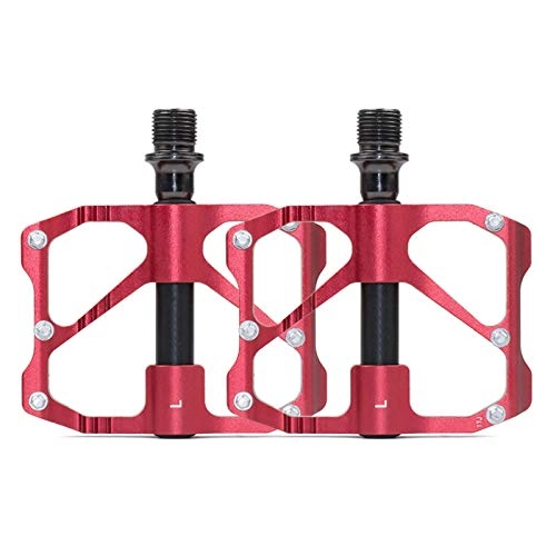 Mountain Bike Pedal : Highway Bike Pedals, Super Light Aluminum Pedal with 3 Sealed Bearings for Universal BMX Mountain Bike Road Trekking, Red