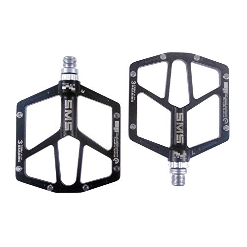 Mountain Bike Pedal : HJJGRASS Bicycle Cycling Bike Pedals Ultra-Thin Bicycle Pedal City Road Mountain Bike Aluminum Alloy 3 Bearing Folding Anti-Skid Pedal Bicycle Accessories