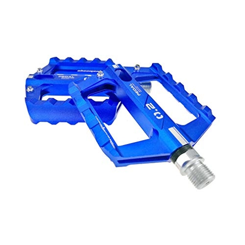 Mountain Bike Pedal : HJJGRASS Bicycle Pedal Mountain Bike Bearing Pedal DH Off-Road Vehicle Equipment Pedal Mountain Road Folding Bike Pedal Aluminum Cycling Parts Non-Slip Red, BLUE