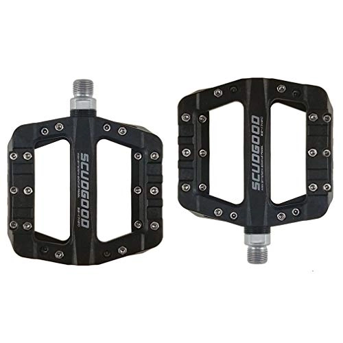 Mountain Bike Pedal : HJJGRASS Bicycle Wide And Comfortable Pedals Nylon Carbon Fiber Bearing BMX Anti-Skid Studs 1712C Pedals To Maximize Traction And Grip