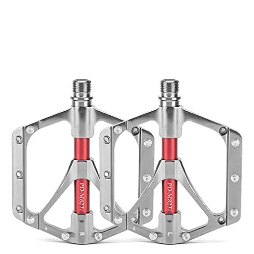 Mountain Bike Pedal : HJJGRASS Bike Pedals Ultralight MTB Road Bike Pedal Bicycle Pedals Titanium Shaft Core Bearings Lightweight Threads Palin Ankle Bicycle Pedals, Gray