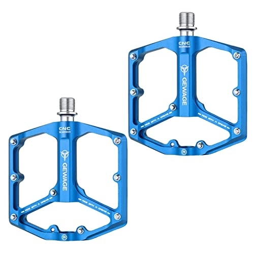 Mountain Bike Pedal : HJKJ Mountain Bike Pedal - Double-Sided Screw Design Bicycle Flat Pedals, Cycling Sealed Bearing Pedals, With Three Built-In High-Bearings