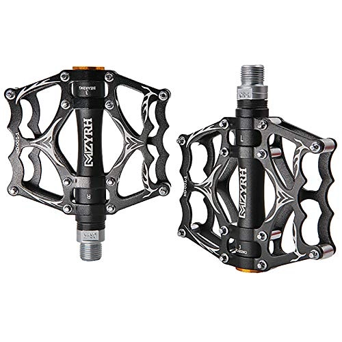 Mountain Bike Pedal : HKYMBM Bike Pedals High-Strength Non-Slip MTB Bicycle Pedals, 3 Bearing Lightweight Aluminum Alloy Road Bike Pedals, 9 / 16 Inch, F