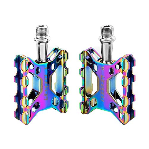 Mountain Bike Pedal : HKYMBM Bike Pedals, Ultra Lightweight, Strong Colorful CNC Machined 9 / 16 Inch Screw Thread Spindle Aluminium Alloy for BMX / MTB