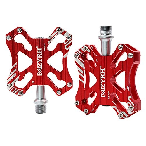 Mountain Bike Pedal : HKYMBM Mountain Bike Pedals, 9 / 16 Inch Aluminum Antiskid Durable Bicycle Cycling Pedals Ultra Strong Colorful CNC Machined 3 Bearing Anodizing Bicycle Pedals