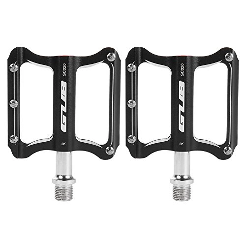 Mountain Bike Pedal : HLIANG Bike Pedals 1 Pair Bicycle Pedals Ultralight Sealed Bearings Aluminium Alloy Mountain Road Bike Axle Non-Slip Flat Pedals Road Bike Pedals (Color : Black)